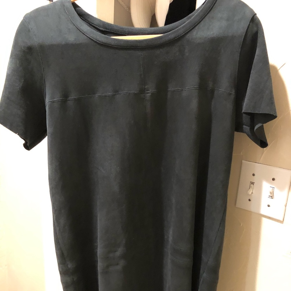 Green suede dress